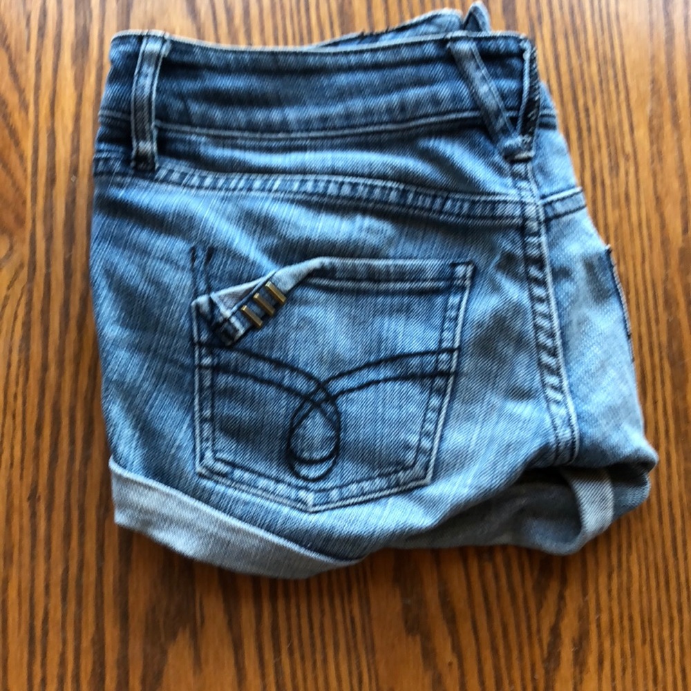 Roxy Lightly Distressed Stud Detail Shorts